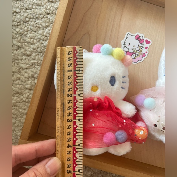 Lot of 2 Hello Kitty Plushies with Tulle Skirts and Pom Pom ball accents - Picture 5 of 10